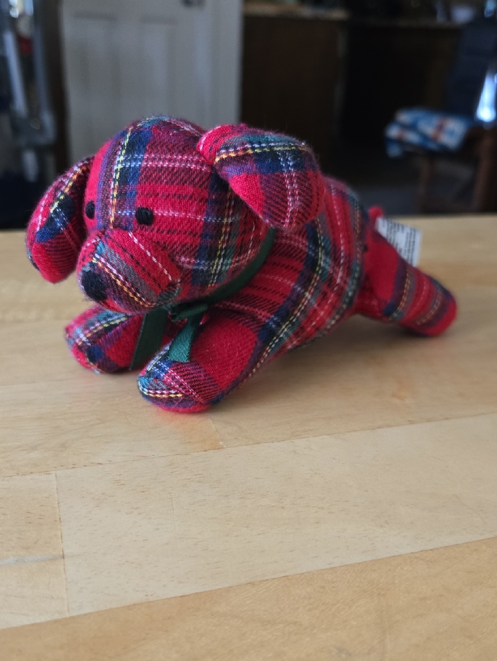 Vintage 1994 Eddie Bauer Mini Flannel Tartan Puppy